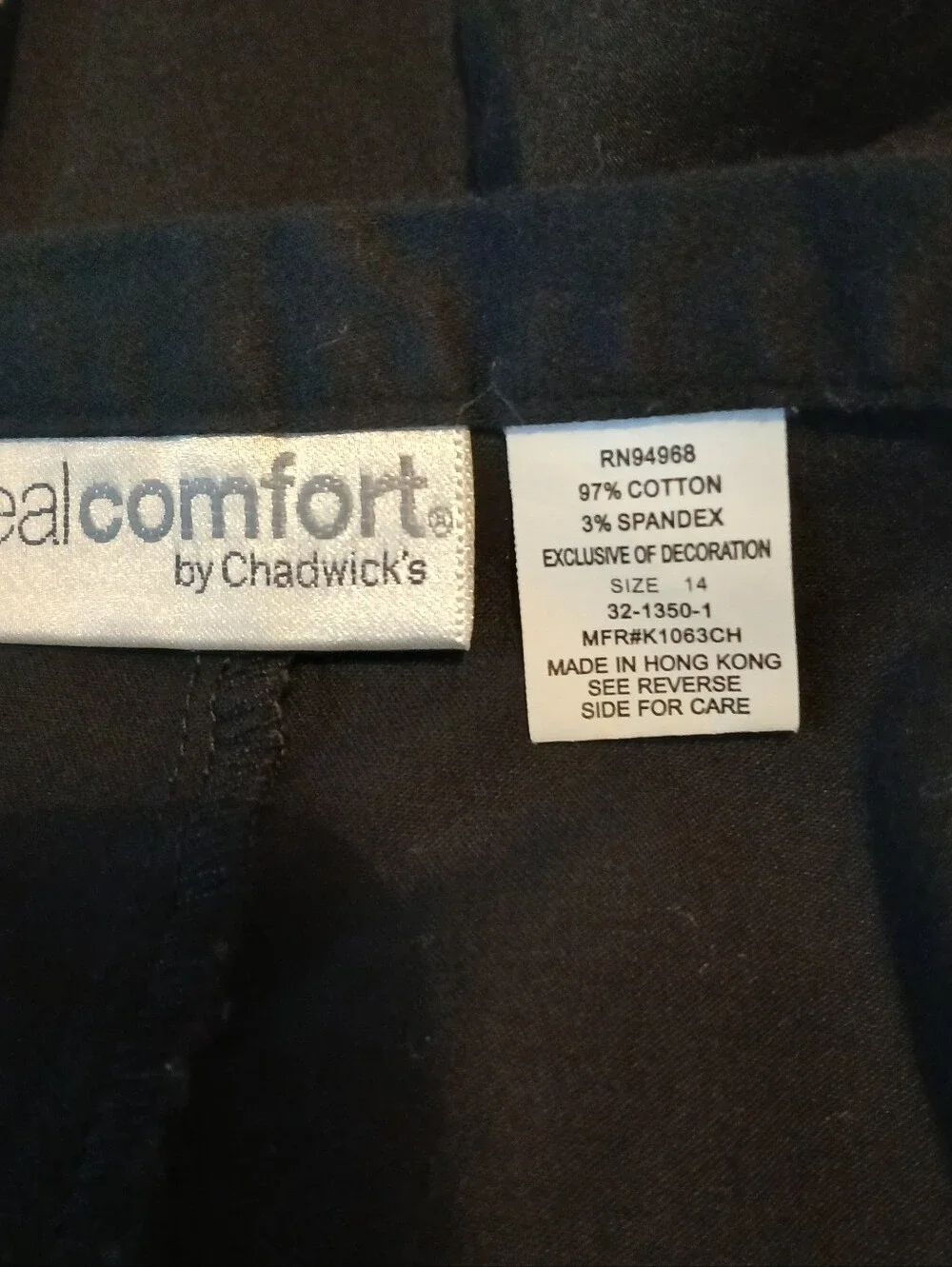 Chadwick's Black Embroidered Cotton/Spandex Midi Skirt Size 14